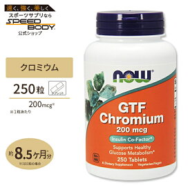 【最大1200円OFFクーポン】GTF クロミウム 200mcg イーストフリー 250粒 NOW Foods (ナウフーズ) GTF Chromium 200mcg 250tb