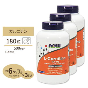 【最大1400円OFFクーポン】L-カルニチン 500mg 180粒 NOW Foods (ナウフーズ) 単品 セットL-Carnitine 500mg 180cap