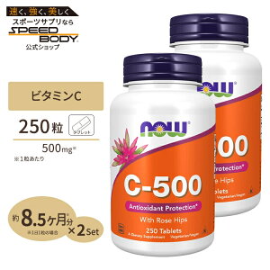 [2�Z�b�g] �i�E�t�[�Y �r�^�~��C-500 with ���[�Y�q�b�v 500mg 250�� NOW FoodsVitamin C-500 - 250 Tabs 2bottles set