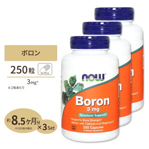 NOW Foods �{����(�z�E�f) 3mg 250�� �J�v�Z�� �i�E�t�[�Y Boron 3mg 250capsules BORON 3mg 250cp