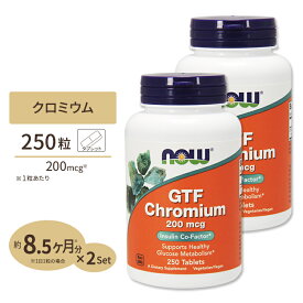 【最大1200円OFFクーポン】[2個セット] GTF クロミウム 200mcg イーストフリー 250粒 NOW Foods (ナウフーズ)