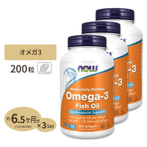 yő1200~OFFN[|ziEt[Y IK3 tBbVIC 1000mg 200 \tgWF iEt[Y NOW Foods Omega-3 softgels EPA DHA