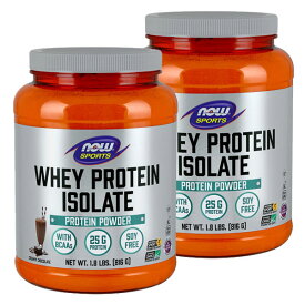 [2個セット] NOW Foods ホエイプロテイン アイソレート クリーミーチョコレート味 816g パウダー ナウフーズ Whey Protein Isolate Creamy Chocolate 1.8lbs.
