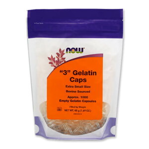 �i�E�t�[�Y �X���[���T�C�Y ��J�v�Z�� #3 �[���`�� 1,000�� NOW Foods3 Gelatin Caps 1000 Empty Gelatin Capsules
