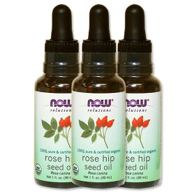 100％ピュア オーガニック ローズヒップシードオイル 30ml NOW Foods(ナウフーズ) [3個セット]Organic Rose Hip Seed Oil 1 oz 3bottles set