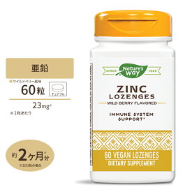 ネイチャーズウェイ 亜鉛トローチ ワイルドベリー味 60個 Nature's Way Zinc 60 Vegan Lozenges ミネラル Zn サプリ 元気 生活習慣