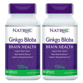 【最大1400円OFFクーポン】[2個セット] ナトロール ギンコビローバ（イチョウ葉エキス） 120mg 60粒 ダイエット 健康 イチョウ葉エキス配合Ginkgo Biloba 120mg 60cp
