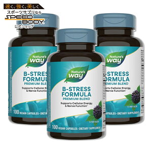 [3�Z�b�g] Nature's Way B-�X�g���X�t�H�[�~���� �G�]�E�R�M�G�L�X�z�� 100�� �r�[�K���J�v�Z�� �l�C�`���[�Y�E�F�C B-Stress Formula 100Vegan Capsules 3bottles set�y�����񂹏��i�z�y���킹�Ĕ�������