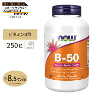 ナウフーズ B-50 サプリメント 250粒 NOW Foods ビタミンB群11種 葉酸 ナイアシン ビオチン パントテン酸…