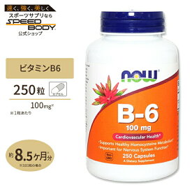 ビタミンB6 100mg 250粒 NOW Foods (ナウフーズ)Vitamin B-6 100mg - 250 Caps