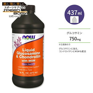 �i�E�t�[�Y ���L�b�h�O���R�T�~��&�R���h���C�`�� MSM�z�� ���k�n 473ml (16floz) NOW Foods Liquid Glucosamine & Chondroitin with MSM �X���[�Y�ȓ���