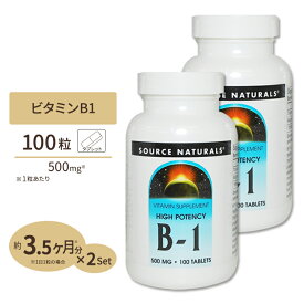 [2個セット] ソースナチュラルズ B-1 (マグネシウム配合) 500mg 100粒 Source Naturals B-1 High Potency 500mg 100Tablets