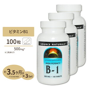 [3�Z�b�g] �\�[�X�i�`�������Y B-1 (�}�O�l�V�E���z��) 500mg 100�� Source Naturals B-1 High Potency 500mg 100Tablets�y�����񂹏��i�z�y���킹�Ĕ��������z