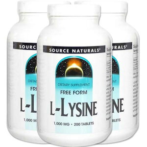 [3�Z�b�g] �\�[�X�i�`�������Y ���W�� �T�v�������g L-���W�� 1000mg 200�� Source Naturals L-Lsyine 1000mg 200Tablets