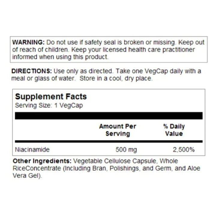 楽天市場】Solaray ナイアシンアミド (ビタミンB3) with アロエベラ 500mg 100粒 SOLARAY ソラレー カプセル :  アメリカサプリ専門スピードボディ