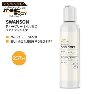 �X�����\�� �e�B�[�c���[�I�C�� �t�F�C�V�����g�i�[ �E�B�b�`�w�[�[���z�� 247ml (8floz) Swanson Tea Tree Oil Facial Toner ���ϐ� �I�[�K�j�b�N �A���R�[���t���[
