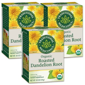 [3�Z�b�g] �g���f�B�V���i�����f�B�V�i�� �I�[�K�j�b�N�^���|�|�� 16�� Traditional Medicinals Organic Roasted Dandelion Root Herbal Tea�y�����񂹏��i�z�y���킹�Ĕ��������z