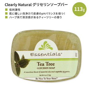 �N���C���[�i�`������ �G�b�Z���V�����Y �O���Z�����o�[�\�[�v �e�B�[�c���[ 113g (4 oz) Essentials by Clearly Natural Glycerin Bar Soap, Tea Tree �Ō`�Ό� �΂���y�����񂹏��i�z�y���킹�Ĕ��������z