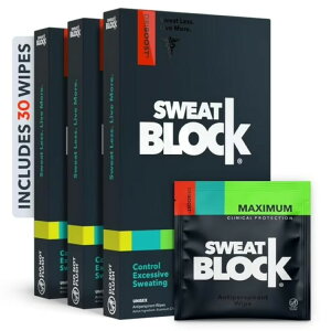 �X�E�F�b�g�u���b�N �}�L�V�}���X�g�����O�X �A���`�p�[�X�s�����g ���C�v 30�� SweatBlock Maximum Strength Antiperspirant Wipes for Excessive Sweat & Odor Control 30 �y�����񂹏��i�z
