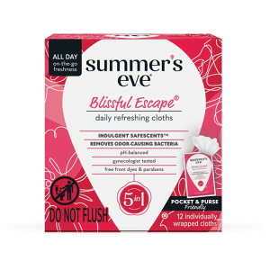 �T�}�[�Y�C�u �t�F�~�j���N�����W���O���C�v �u���X�t���G�X�P�[�v 12������ Summer's Eve Feminine Cleansing Wipes, Blissful Escape, 12 Count �y�����񂹏��i�z