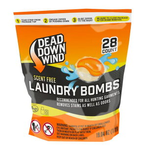 �f�b�h�_�E���E�B���h �����h���[�{�� �����܃|�b�h �n���e�B���O�p ������ 28�� 540g Dead Down Wind Laundry Bombs (Pods) - 28ct - Unscented Detergent - 19.04 total oz. �y�����񂹏��i�z