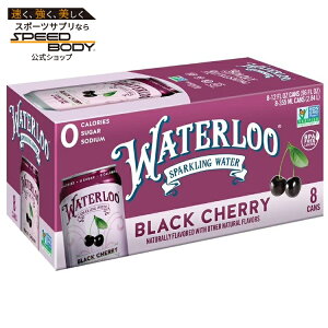 �E�H�[�^�[���[ �X�p�[�N�����O�E�H�[�^�[ �u���b�N�`�F���[ 355ml 8�ʃp�b�N Waterloo Sparkling Water, Black Cherry, 12 fl oz, 8 Pack Cans �y�����񂹏��i�z