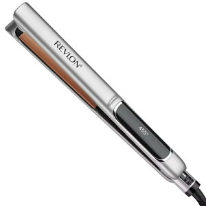 ���u���� �G�N�X�g�������O �R�b�p�[ �Z���~�b�N�v���[�g �X�g���[�g�A�C���� ��25mm �V���o�[ Revlon Extra Long Copper + Ceramic Plates 1inch Flat Iron, Silver �y�����񂹏��i�z