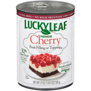 ���b�L�[���[�t �v���~�A���`�F���[�t���[�c�t�B�����O���g�b�s���O 595g Lucky Leaf Premium Cherry Fruit Filling and Topping, 21 oz Can �y�����񂹏��i�z