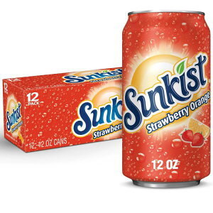 �T���L�X�g �X�g���x���[�I�����W�\�[�_�|�b�v ��354ml 12�ʃp�b�N Sunkist Strawberry Orange Soda Pop, 12 fl oz, 12 Pack Cans �y�����񂹏��i�z�y���킹�Ĕ��������z