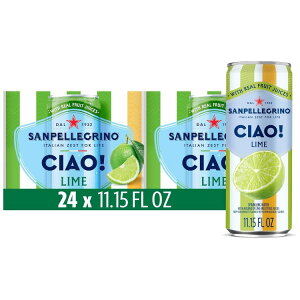 �T���y���O���m �`���I�I�[���V���K�[ ���C�� �X�p�[�N�����O�E�H�[�^�[ �e��329ml 24�� Sanpellegrino Ciao! Zero Sugar, Lime Sparkling Water, 11.15 fl oz Each, 24 Cans �y�����񂹏��i�z�y���킹�Ĕ��������z