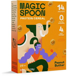 �}�W�b�N�X�v�[�� �s�[�i�b�c�o�^�[ �O���C���t���[ �V���A�� 198g Magic Spoon Peanut Butter Grain-Free Breakfast Cereal, 7 oz Box �y�����񂹏��i�z�y���킹�Ĕ��������z