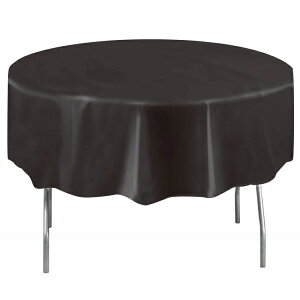 ���E���h�^ 2.13m�̍����v���X�`�b�N���e�[�u���J�o�[ Way To Celebrate�� Round 84 Black Plastic Table Cover, by Way To Celebrate �y�����񂹏��i�z�y���킹�Ĕ��������z