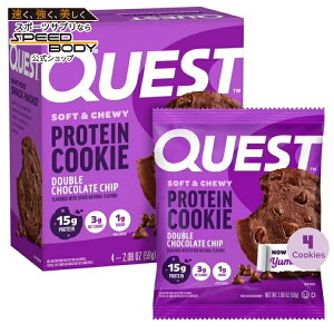 �N�G�X�g �\�t�g���`���[�C�[ �v���e�C���N�b�L�[ �_�u���`���R�`�b�v 4���� Quest Soft & Chewy Protein Cookie, High Protein, Double Chocolate Chip, 4 Count �y�����񂹏��i�z