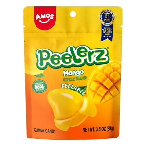 �A���X �s�[���[�Y �}���S�[ ��ނ��O�~ ��99g AMOS Peelerz Mango, Peelable Gummy Candy, Real Fruit Flavor, 1 Count, 3.5 oz Bag �y�����񂹏��i�z