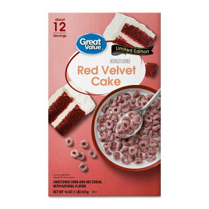 �O���[�g�o�����[ ���b�h�x���x�b�g ���H�V���A�� 454g Great Value Red Velvet Breakfast Cereal, 16 oz �y�����񂹏��i�z