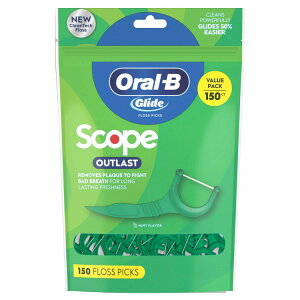 �I�[����B �O���C�h �~���g�t���X�s�b�N�i�X�R�[�v�t���j150�{���� OralB Glide Mint Floss Picks with Scope, 150 Count �y�����񂹏��i�z