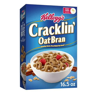 �P���b�O �N���b�N���� �I�[�g�u���� ���H�p�V���A�� �I���W�i�� 467g Kellogg's Cracklin' Oat Bran Breakfast Cereal, Fiber Cereal, Family Cereal, Original, 16.5oz �y�����񂹏��i�z