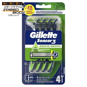 �W���b�g �Z���T�[3 �Z���V�e�B�u �����Y 2���n �g���̂ăJ�~�\�� 4�{�� Gillette Sensor 3 Sensitive Men 2 Blade Disposable Razor,4 count �y�����񂹏��i�z
