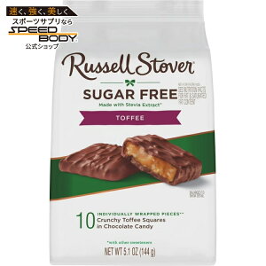���b�Z�� �X�g�[�o�[ �V���K�[�t���[ �g�t�B�[�X�N�G�A �`���R���[�g�L�����f�B 144g RUSSELL STOVER Sugar Free Toffee Squares in Chocolate Candy, 5.1 oz �y�����񂹏��i�z