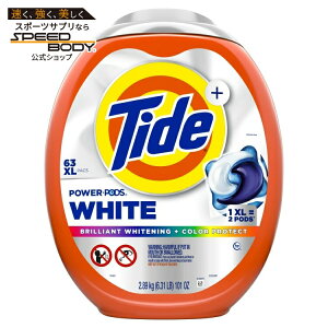 �^�C�h �p���[�|�b�Y �z���C�g �����܃p�b�N �P�������{�F���ی�^�C�v 63�� Tide Power PODS White Laundry Detergent Pacs, Brilliant Whitening + Color Protect, 63 Count �y�����񂹏��i�z�y���킹�Ĕ�������
