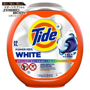 �^�C�h �p���[�|�b�Y �z���C�g �t�̐����܃J�v�Z�� �P�������{�F���ی� 25���� Tide Power PODS White Laundry Detergent Pacs, Brilliant Whitening + Color Protect, 25 Count �y�����񂹏��i�z�y���킹�Ĕ�����