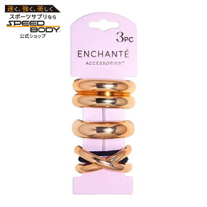 �A���V�����e �S�[���h�J�t �|�j�[�e�[���S�� 3�{ Enchante Accessories Gold Cuff Elastic Ponytail Holders 3-Count Set �y�����񂹏��i�z