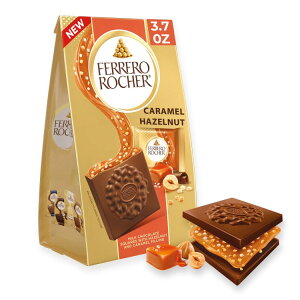 �t�F���� ���V�F �v���~�A�� �L�������� �w�[�[���i�b�c �`���R���[�g �X�N�G�A 104g Ferrero Rocher Premium Caramel Hazelnut chocolate squares 3.7 oz �y�����񂹏��i�z