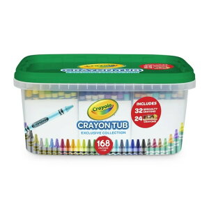 �N������ �N������168�F�Z�b�g ��p���[�P�[�X�t�� ����J���[���� Crayola Crayon & Storage Tub, 168 Ct, With Specialty Crayons, Classroom Must Haves �y�����񂹏��i�z