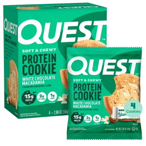 �N�G�X�g�j���[�g���V���� �\�t�g�N�b�L�[ �z���C�g�`���R���[�g�}�J�_�~�A 4���� Quest Nutrition, 15g Protein Soft Cookie, White Chocolate Macadamia Flavor �y�����񂹏��i�z