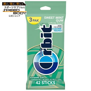 �I�[�r�b�g �V���K�[�t���[�K�� �X�C�[�g�~���g 14��×3�p�b�N Orbit Sweet Mint Sugar Free Chewing Gum Travel Essentials - 3 Ct Pack �y�����񂹏��i�z