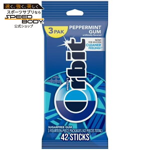 �I�[�r�b�g �V���K�[�t���[�K�� �y�p�[�~���g 14��×3�p�b�N Orbit Peppermint Sugar Free Chewing Gum Travel Essentials - 3 Ct Pack �y�����񂹏��i�z
