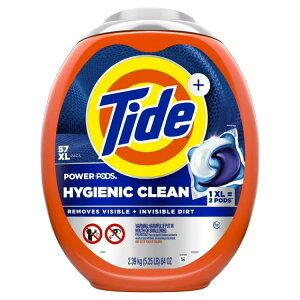 �^�C�h �n�C�W�j�b�N�N���[�� �p���[�|�b�Y �����܃p�b�N �I���W�i���̍��� 57�� Tide Hygienic Clean Power PODS Laundry Detergent Pacs, Original, 57 Ct �y�����񂹏��i�z