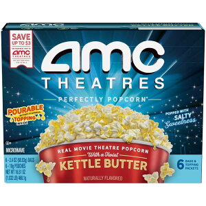 AMC�V�A�^�[�Y �d�q�����W�p�|�b�v�R�[�� 6���� �P�g���o�^�[ AMC Theatres Microwave Popcorn 6 count, Kettle Butter �y�����񂹏��i�z
