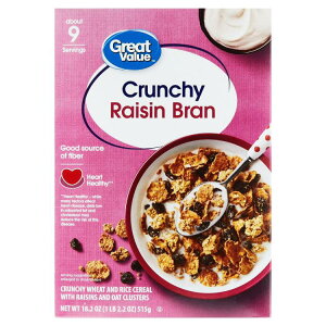 �O���[�g�o�����[ �N�����` ���[�Y���u���� ���H�V���A�� 516g Great Value Crunchy Raisin Bran Breakfast Cereal, 18.2 oz �y�����񂹏��i�z